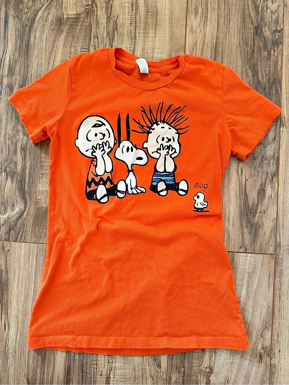 Bella Peanuts Snoopy Charlie Brown Halloween Graphic Tee Orange Medium